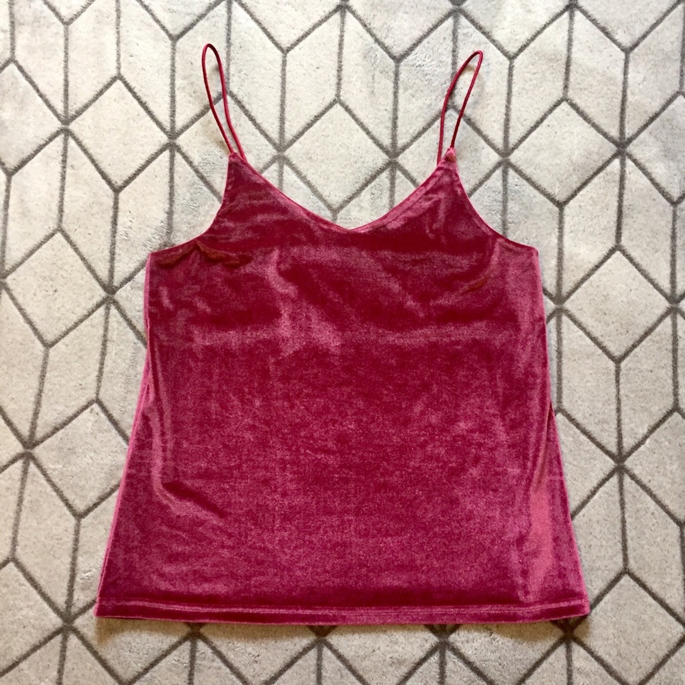Berry/ Dark Rose Velvet Shimmer Cami